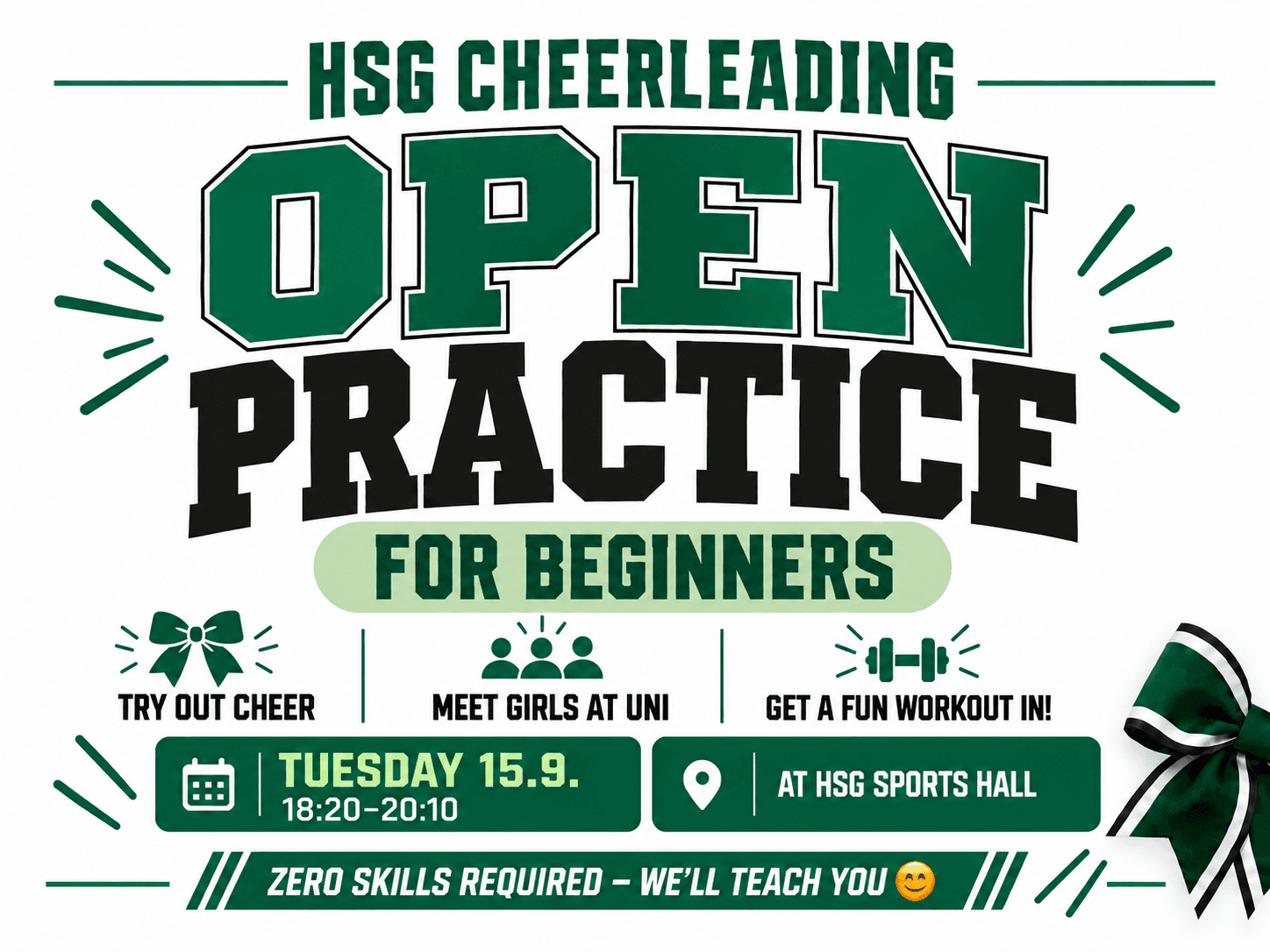 Cheer Open Practice β 15.9. - For Beginners π