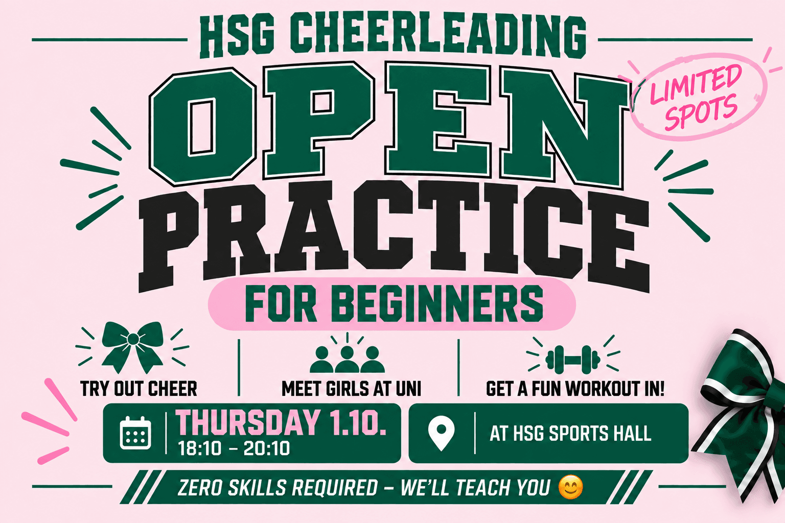 Cheer Open Practice β 1.10. - For Beginners π